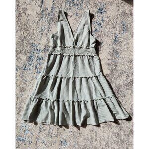 American Eagle‎ Women's Size Medium Green Striped Summer Dress